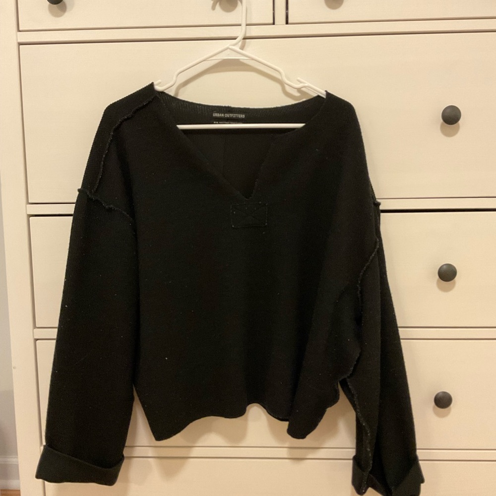 Urban Outfitters Jax Inside Out Oversized Notch Top Black size M